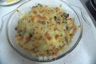 Baked Rice with Beef and Shrimp recipe