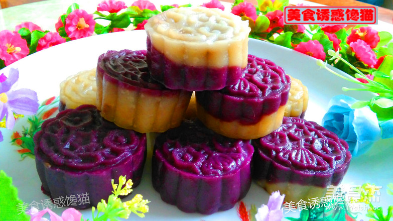 Two-color Purple Sweet Potato Glutinous Rice Cake recipe