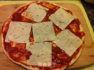 Home Made Ham Chicken Rice Cracker Pizza recipe