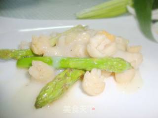 Laizhou Bay Fresh Scallops with Asparagus Mashed Potatoes recipe