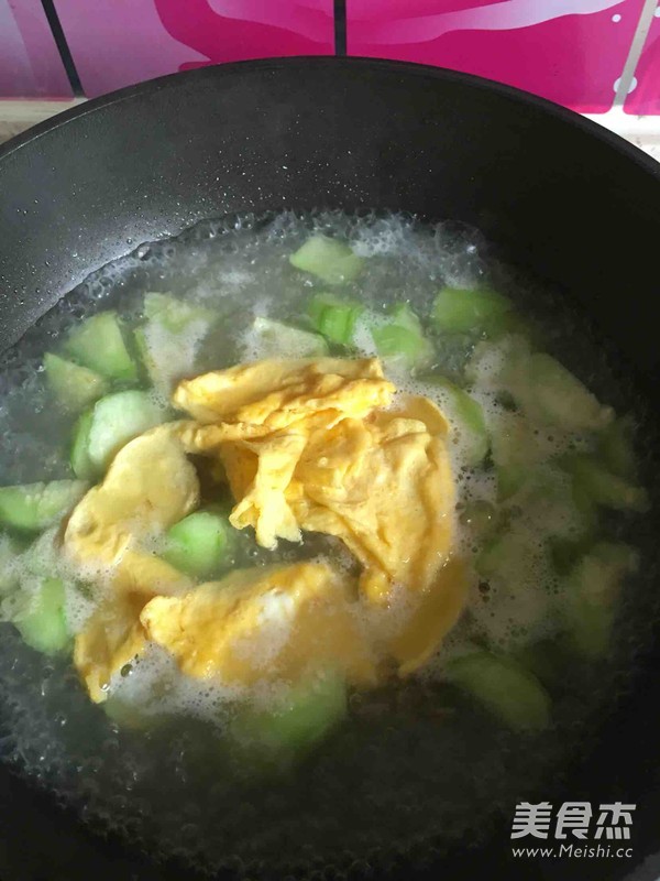 Loofah Egg Soup Rice Noodle Lazy Meal recipe