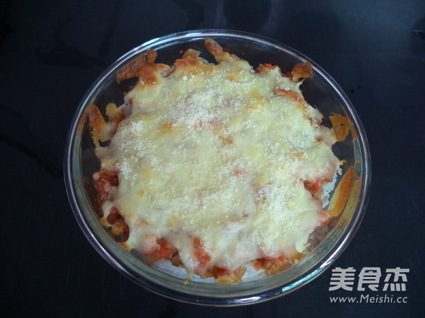 Baked Rice with Meat Sauce recipe