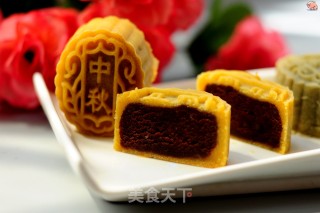 #trust之美#chocolate-flavored Peach Mountain Skin Mooncake recipe