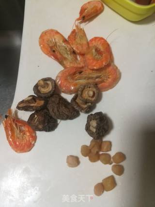 Shrimp Congee with Mushrooms and Scallops recipe