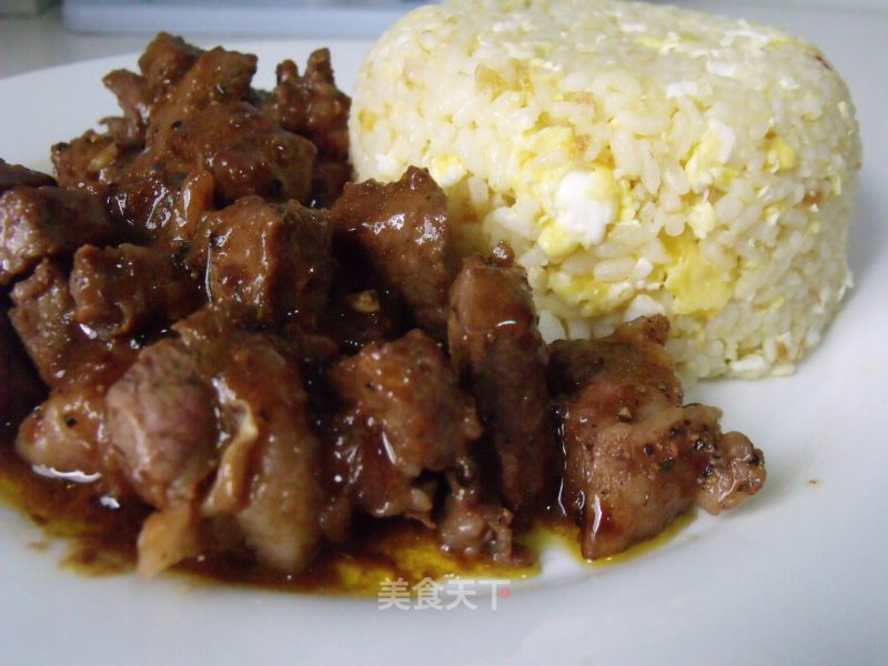 [da Xi Da Barbecue Sauce] Trial Report 2-------black Pepper Meat Sauce Steak with Egg Fried Rice