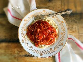 Noodles with Tomato Sauce and Beef Sauce recipe