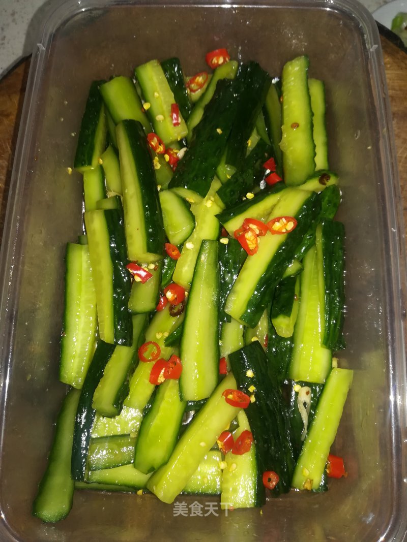 Hot and Sour Cucumber Strips recipe