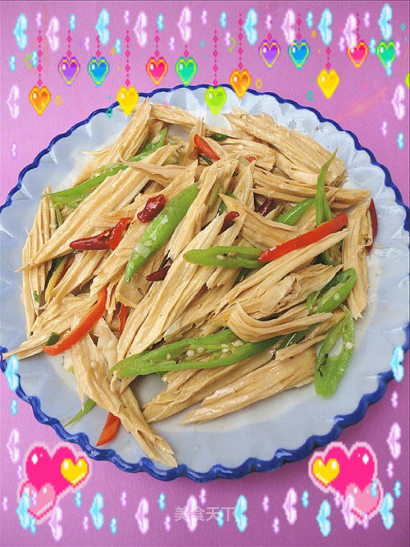 Stir-fried Yuba with Green and Red Pepper recipe