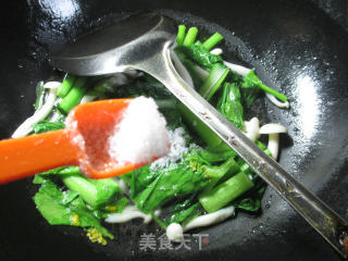 #trust of The Beauty# Stir-fried Rapeseed with White Jade Mushroom recipe