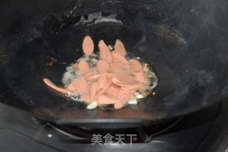 Stir-fried Rape with Ham Sausage recipe