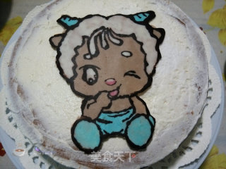 Meng Meng Da Lamb Chocolate Transfer Birthday Cake recipe