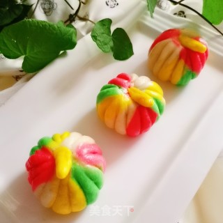 Rainbow Bean Paste Bun recipe