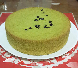 Spinach Red Bean Chiffon Cake recipe