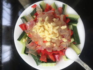 Three Musketeers at The Table: Fresh and Refreshing Chilli Pepper Cucumber Jellyfish recipe