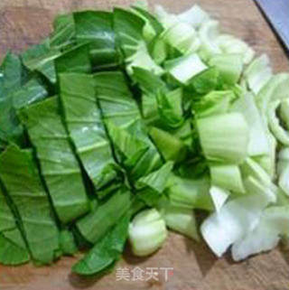 Green Vegetable Tenderloin and Glutinous Rice Cakes recipe
