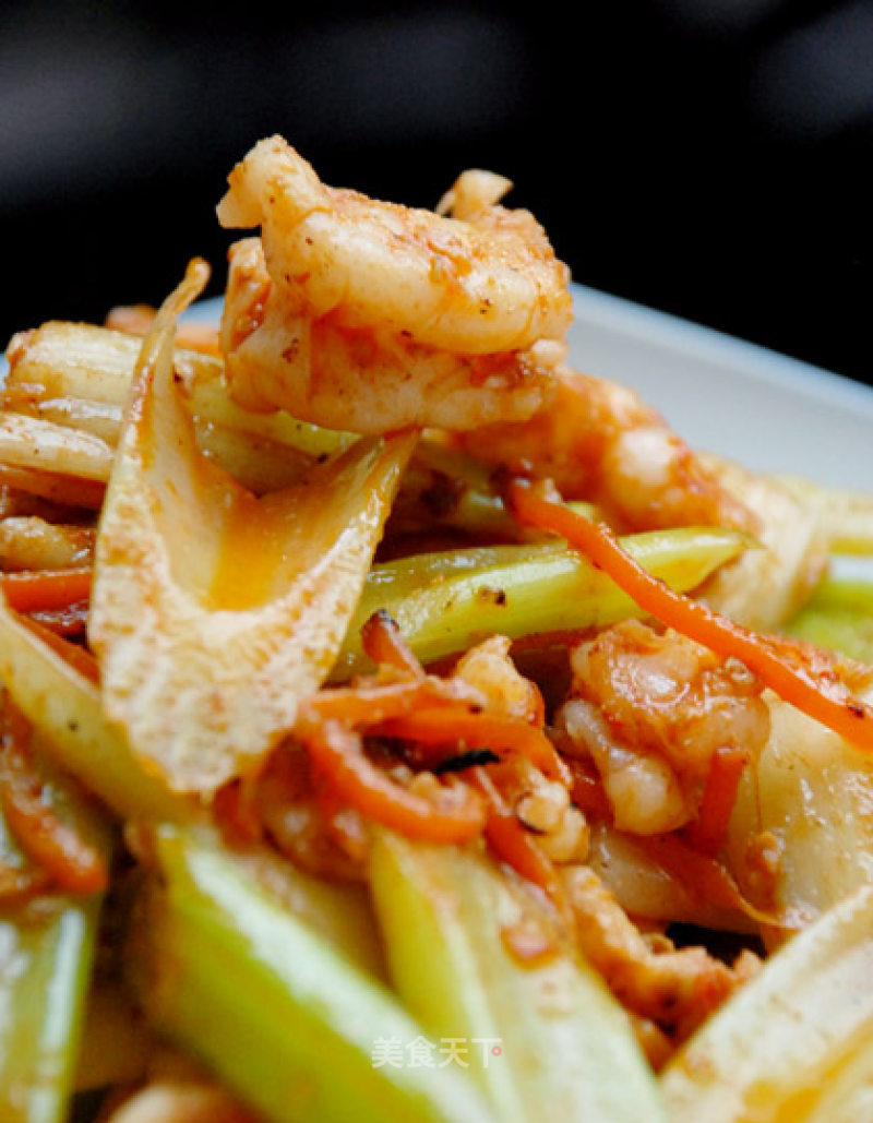 Fried Shrimp with Celery recipe