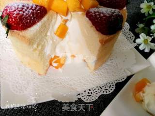 #aca烤明星大赛#vanilla Mango Flowing Heart Cake recipe