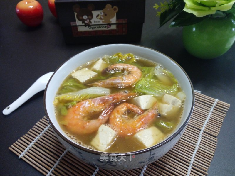 Baby Cabbage Seafood Tofu Soup recipe