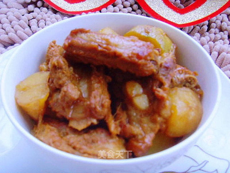 Stewed Pork Ribs with Potatoes. recipe