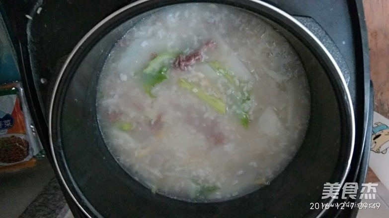 Beef Choy Sum Porridge recipe