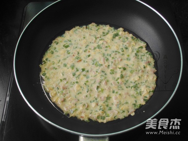 Oatmeal and Leek Egg Pancakes recipe