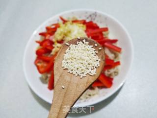 Red Pepper Mixed with Enoki Mushrooms recipe