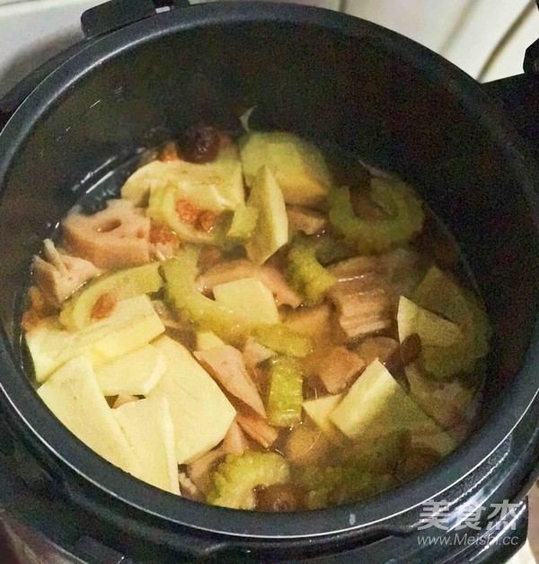 Bitter Gourd Spring Bamboo Shoots Lotus Root Pork Ribs Soup recipe