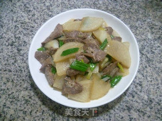 Stir-fried Radish with Pork Lungs recipe