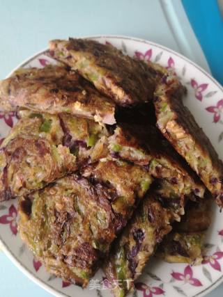 Any Vegetable Pancake ~ Purple Cabbage, Onion and Chili Shreds recipe