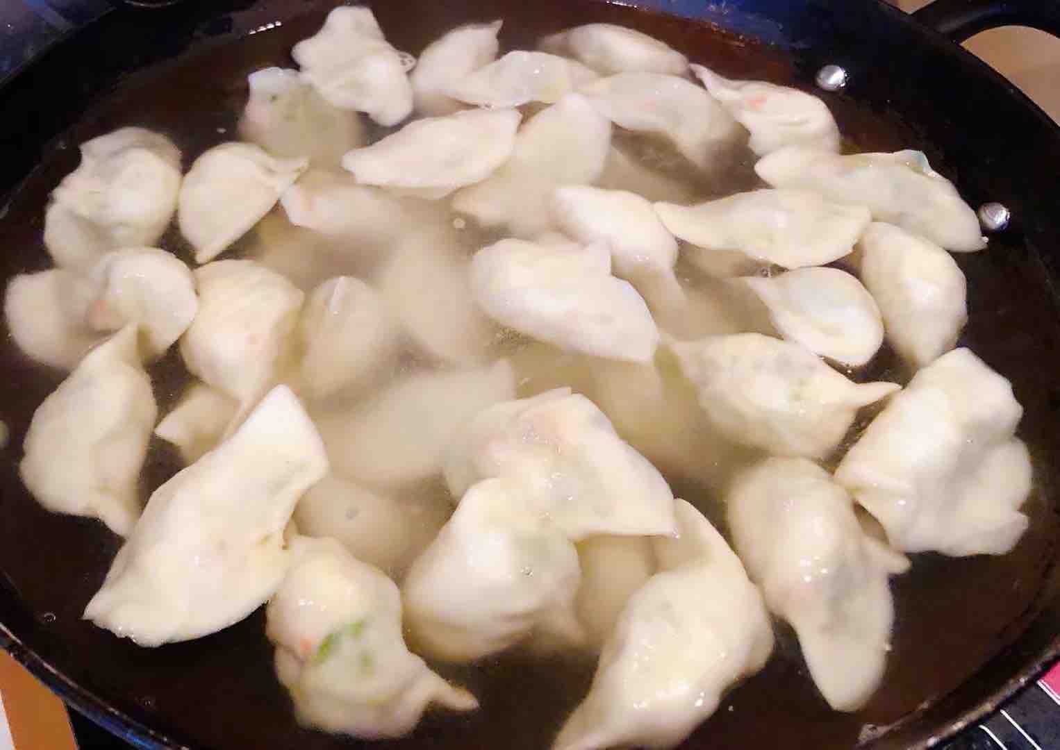 Leek, Squid, Mushroom and Goose Egg Dumplings recipe