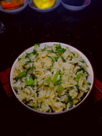 A Five-minute Breakfast~~fried Rice with Mustard Greens