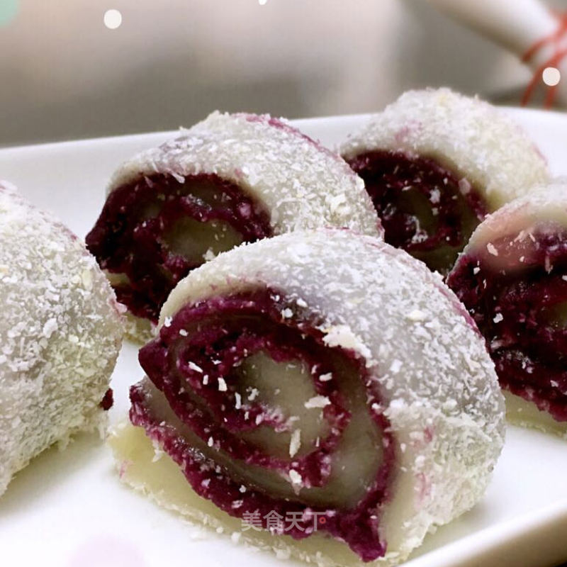 Purple Sweet Potato and Glutinous Rice Roll recipe