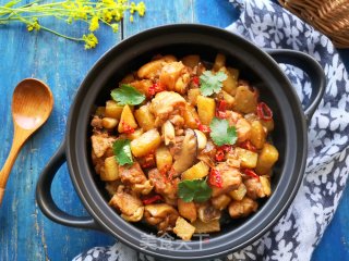 Stewed Chicken with Mushrooms and Potatoes recipe