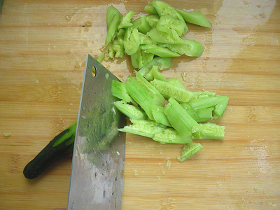 Garlic Mixed Fritters and Cucumber recipe
