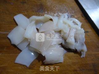 Fried Potatoes with Bamboo Shoots and Squid recipe