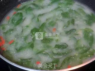 Pork Liver Soup with Wolfberry Leaf in Congee Base recipe