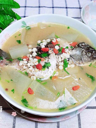 Winter Melon, Coix Seed and Crucian Fish Soup recipe