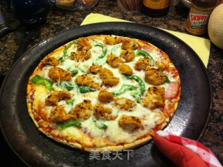 Home Made Ham Chicken Rice Cracker Pizza recipe