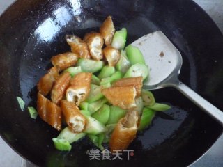 Fried Loofah with Fried Dough Sticks recipe