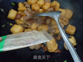 The Transformation of Fried Tofu---dried Tofu Fried Pork recipe