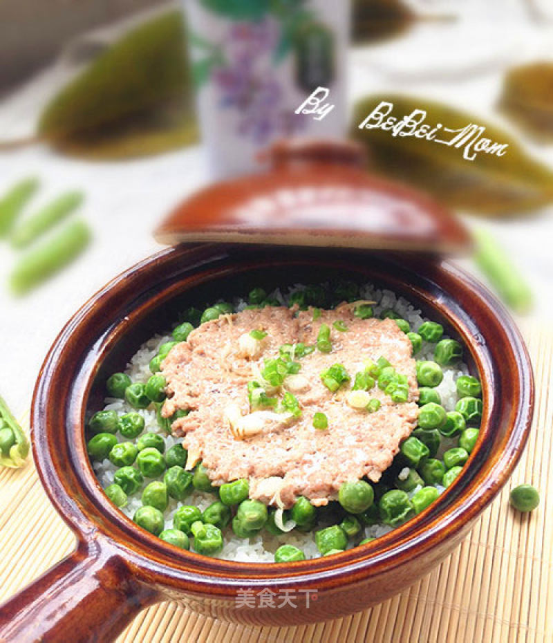 Claypot Rice with Pea Meatloaf