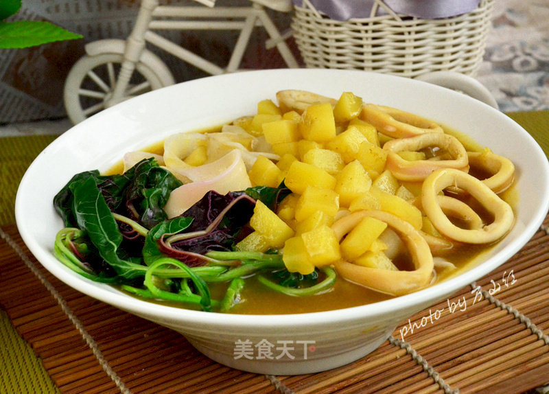 Curry Potato Squid Noodle recipe