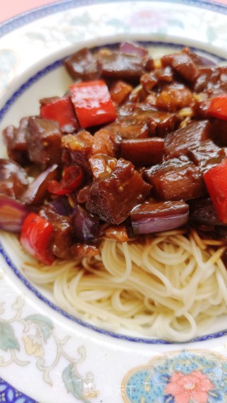 Eggplant Diced Pork Noodles recipe