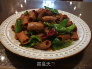 Stir-fried Bitter Sausage with Hot Peppers recipe