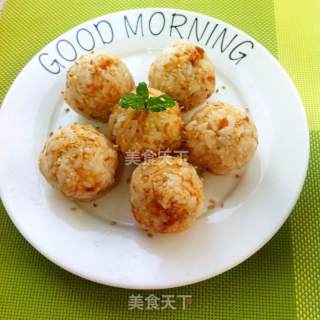Pork Floss Sesame Rice Ball recipe
