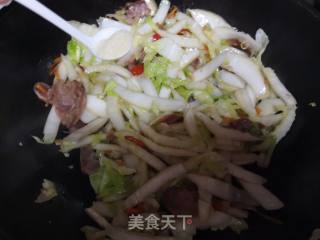 Stir-fried Chinese Cabbage Stem with Sausage recipe