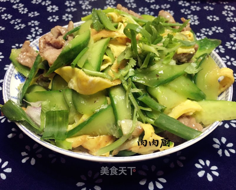 #trust之美#青瓜肉片炒蛋#肉肉厨#肉肉厨 recipe