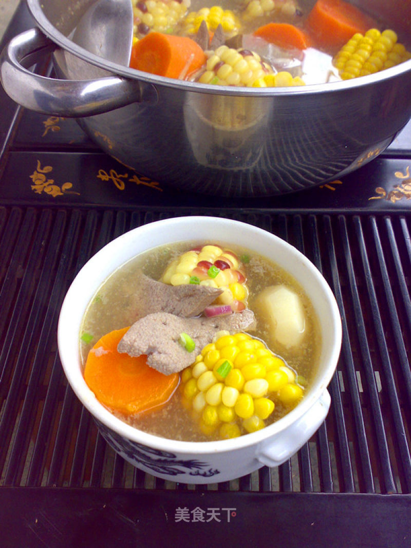 Corn Carrot and Pork Liver Soup recipe