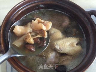 Stewed Chicken Soup with Double Mushroom and Flower Maw recipe