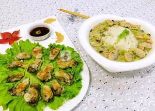 Fried Oysters on Iron Plate recipe